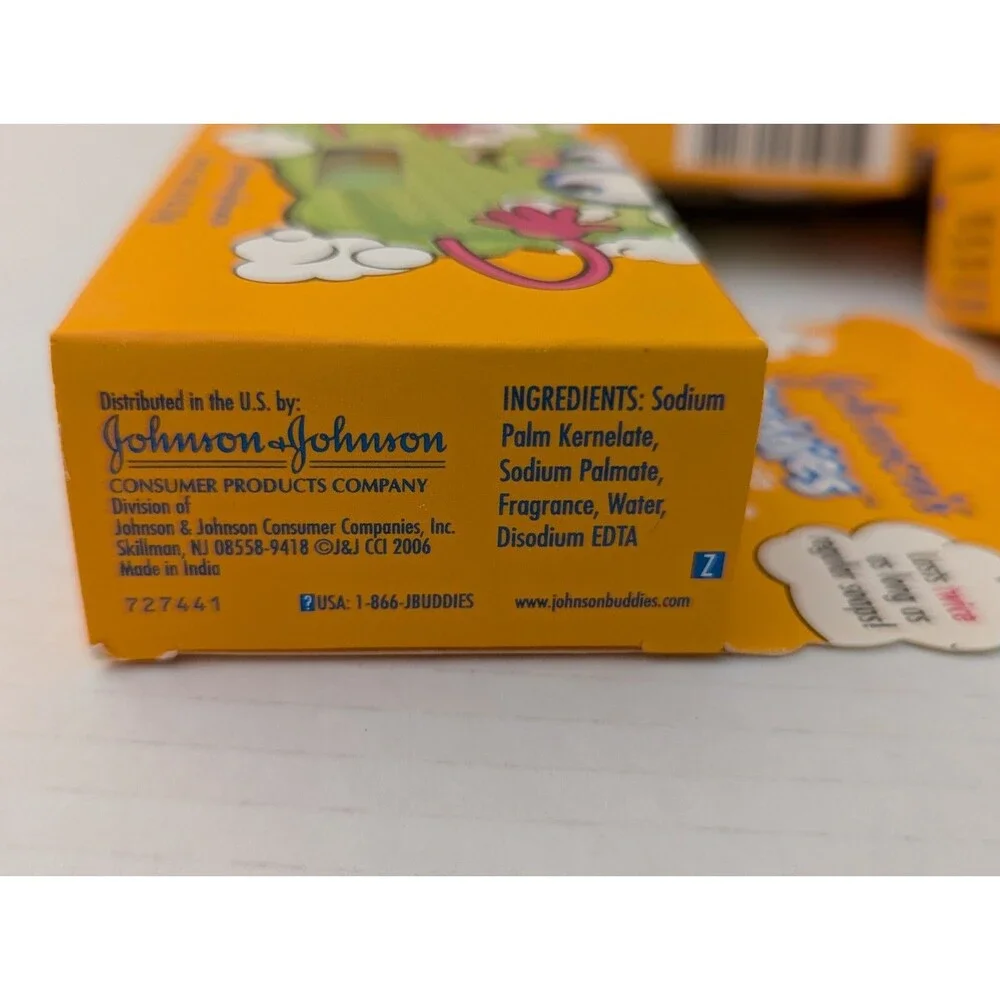 NIB JOHNSON'S Buddies Easy-Grip Sudzing Kids Bar Soap LOT OF 6 DISCONTINUED
